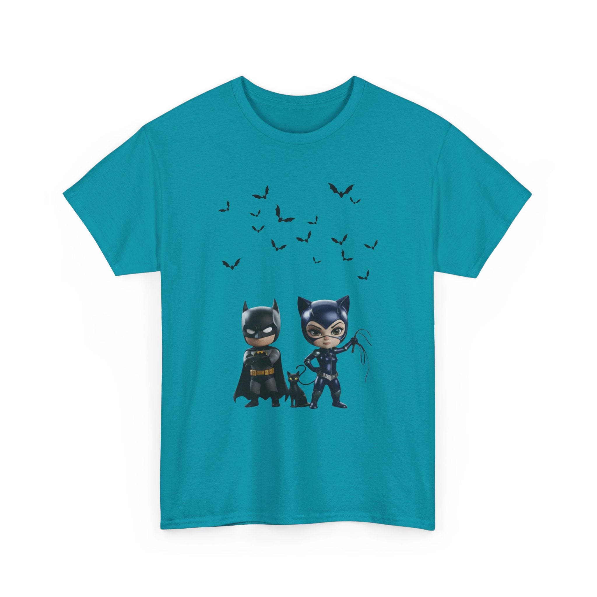 Superhero Adventure T-Shirt — Comic Style with 'Black Cat' Sidekick