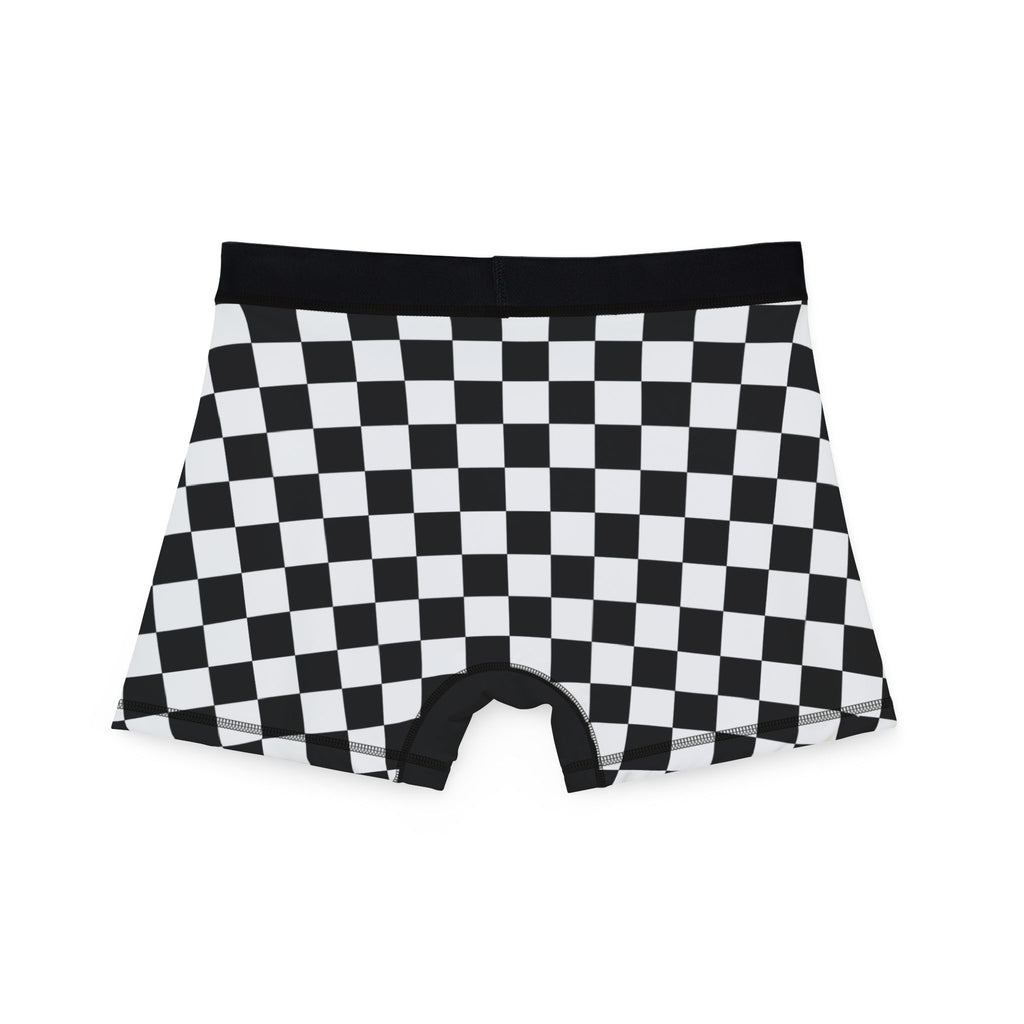 Checkered Flag Boxer Briefs – Black & White Racing Grid Men’s Underwear