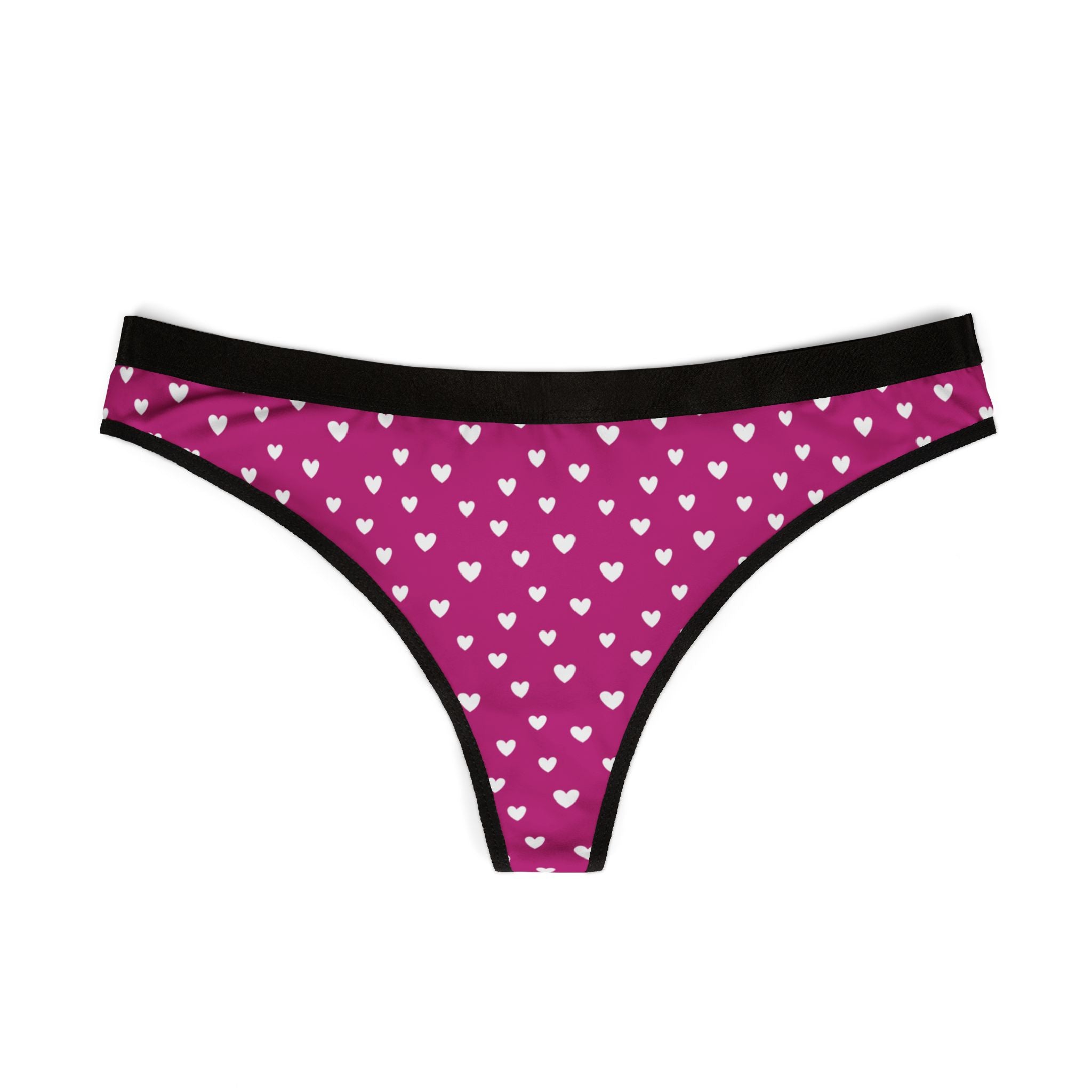Pink Heart Pattern Women's Thong — Lingerie