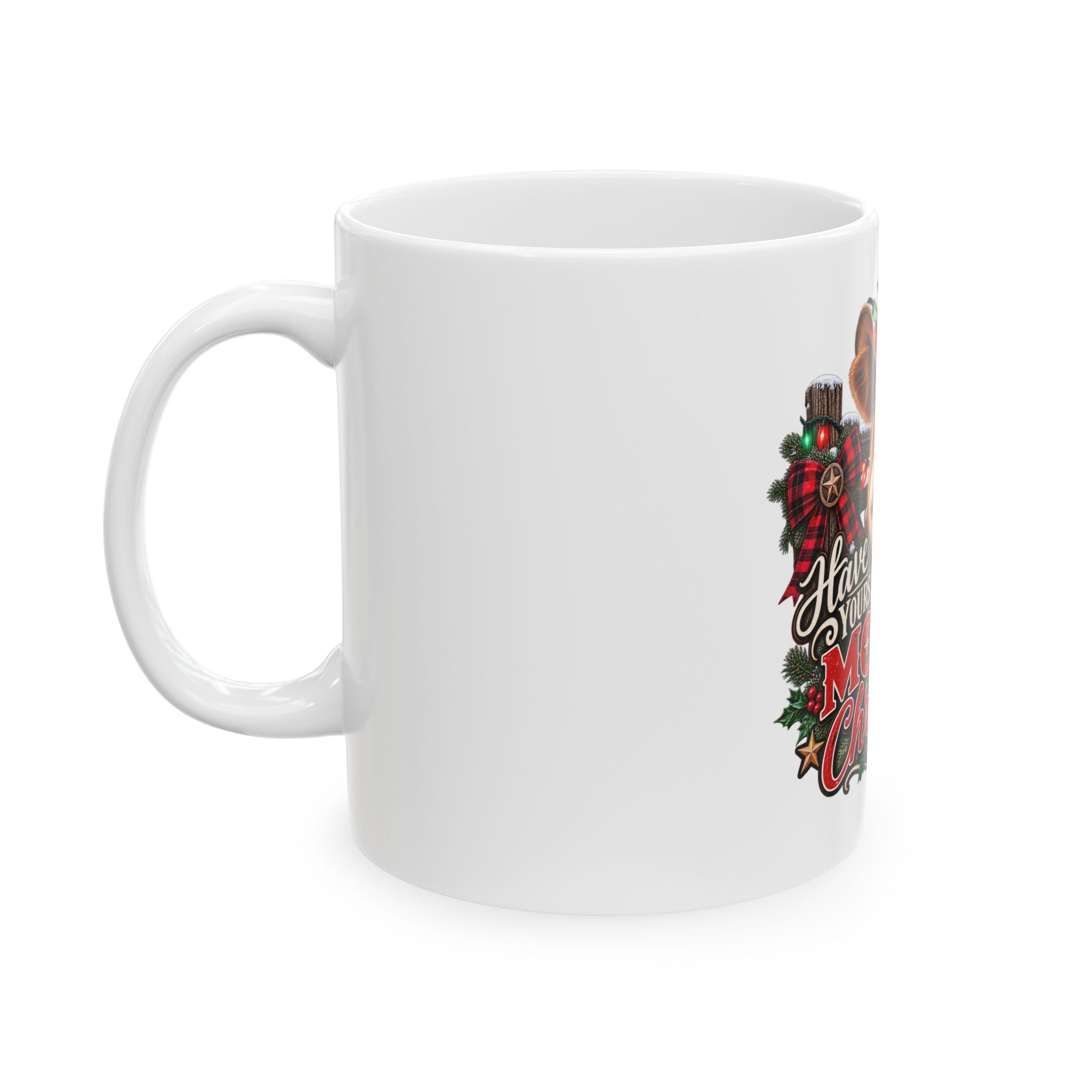 Christmas Cow Mug – "Have Yourself a Moo Little Christmas" Ceramic Coffee Cup