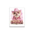 Coco "Trouble" – Rockstar Cowgirl Pup | Framed Canvas Print 11"x14"Coco "Trouble" – Rockstar Cowgirl Pup |