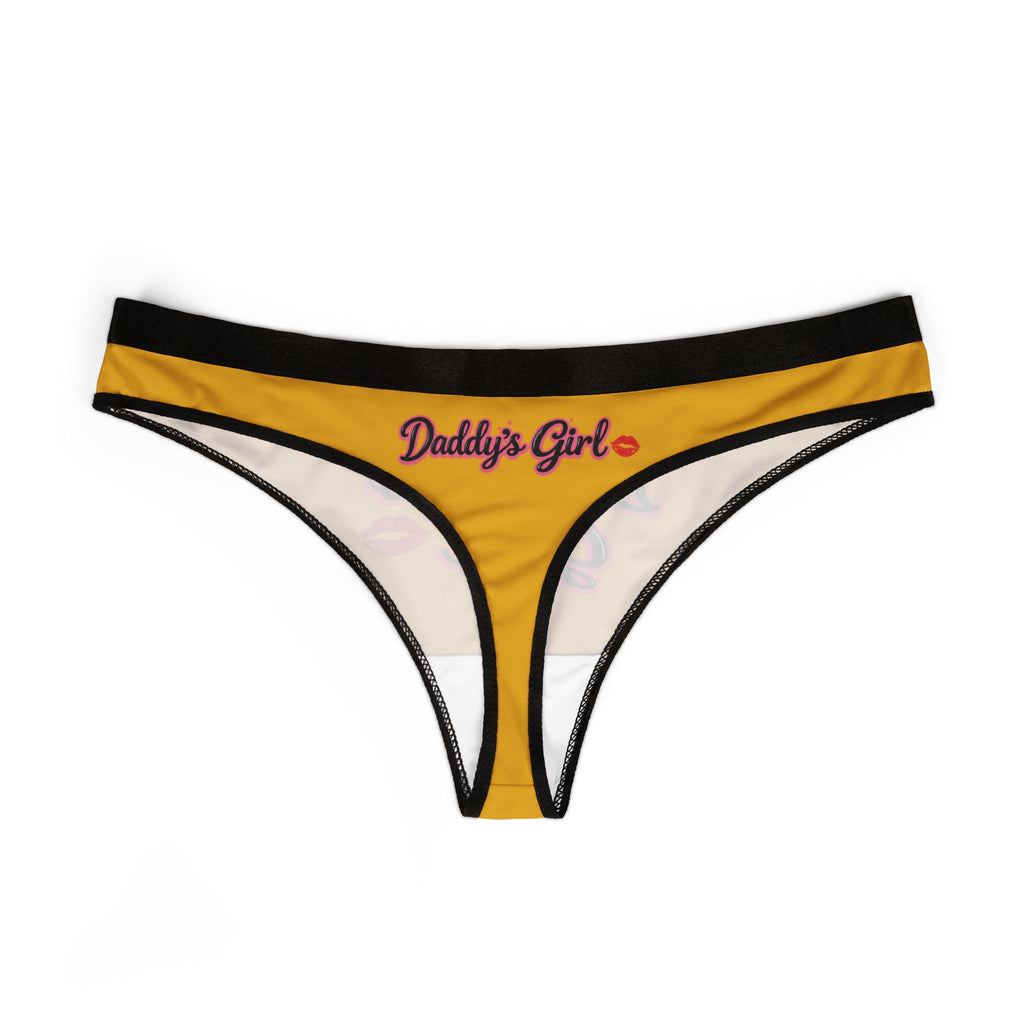Women's Thong - "Daddy's Girl" Yellow Graphic Lingerie