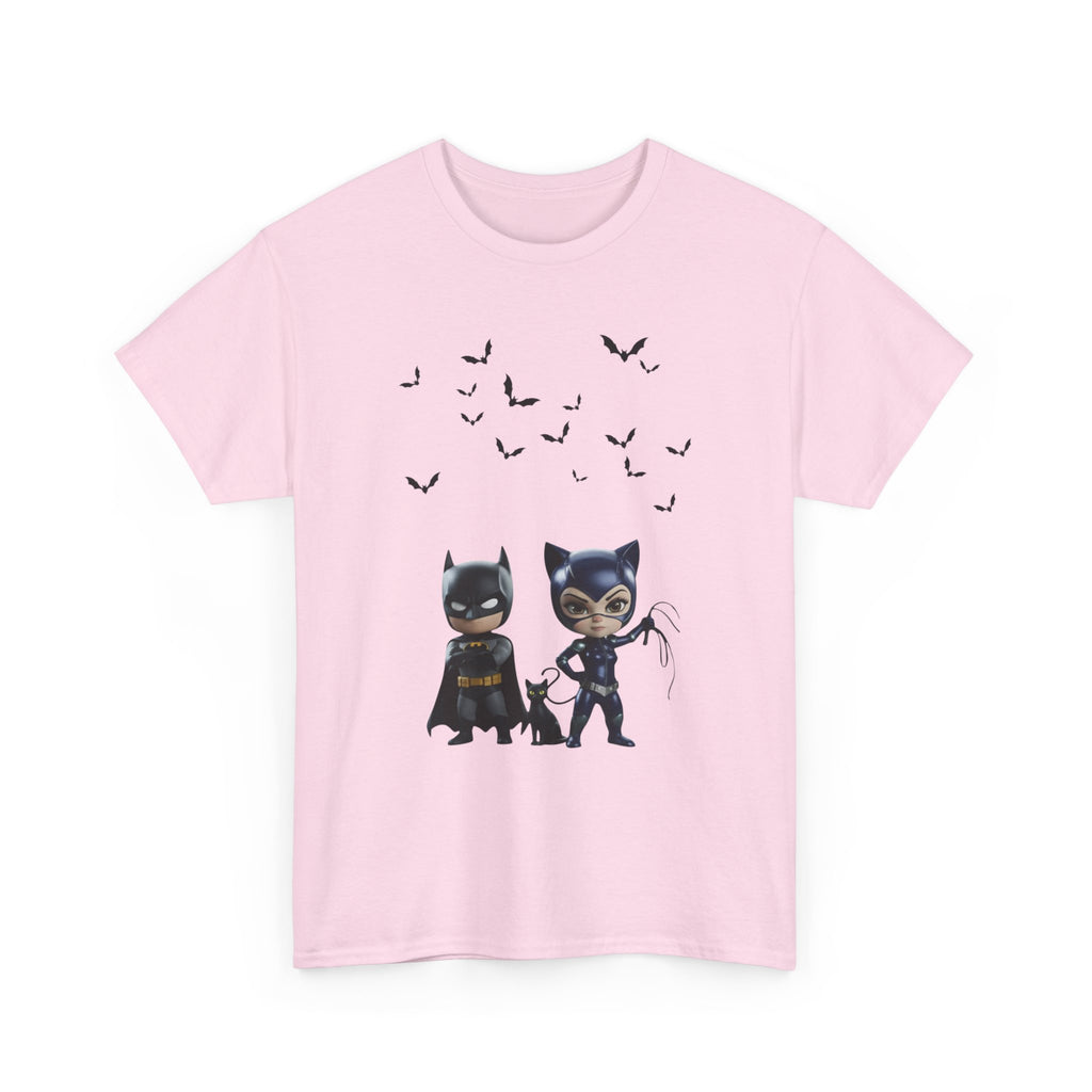 Superhero Adventure T-Shirt — Comic Style with 'Black Cat' Sidekick