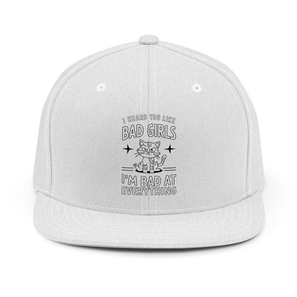 Snapback Hat — "Bad Girls" Cute Cat Graphic Snapback