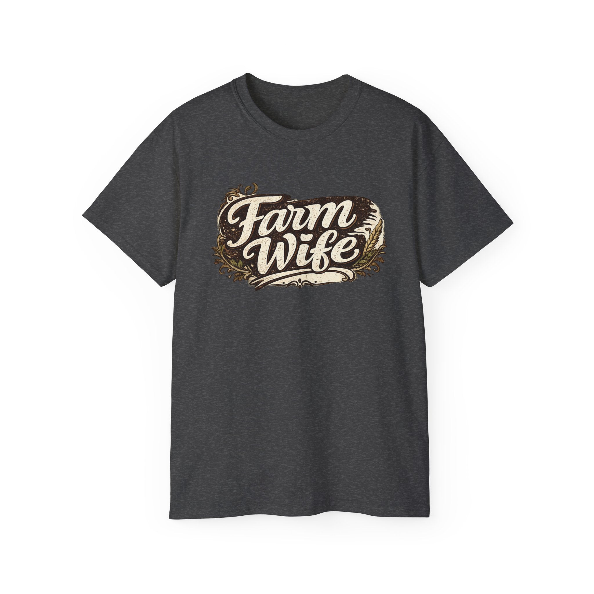 Farm Wife T-Shirt — Rustic Retro Script Tee for Women (Farm Wife)