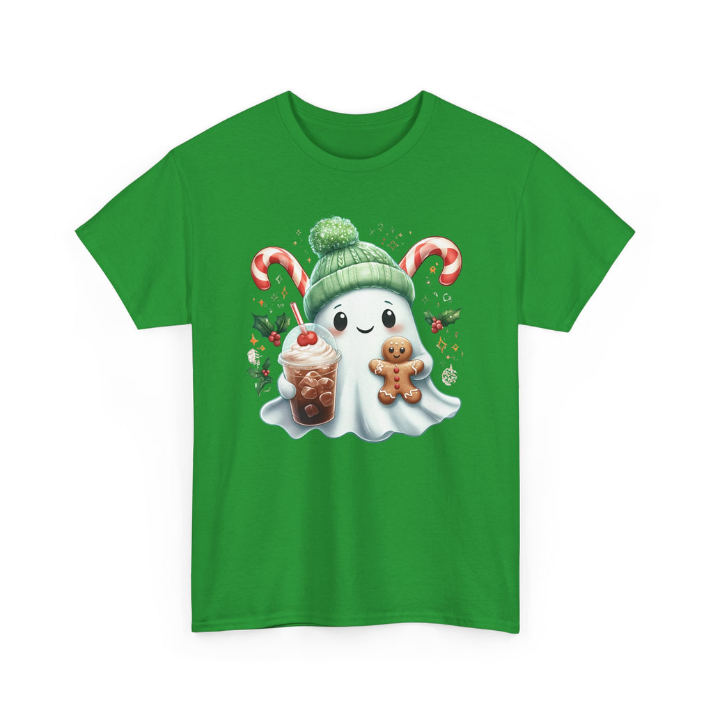 Christmas Ghost T-Shirt — Cute Holiday Ghost with Gingerbread & Candy Canes      Trendy TShirt