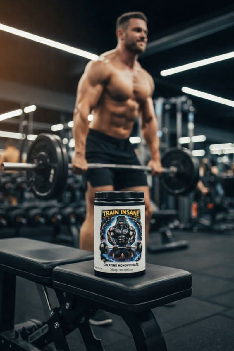 TRAIN INSANE-Creatine Monohydrate Supplement (300g, 10.58oz)