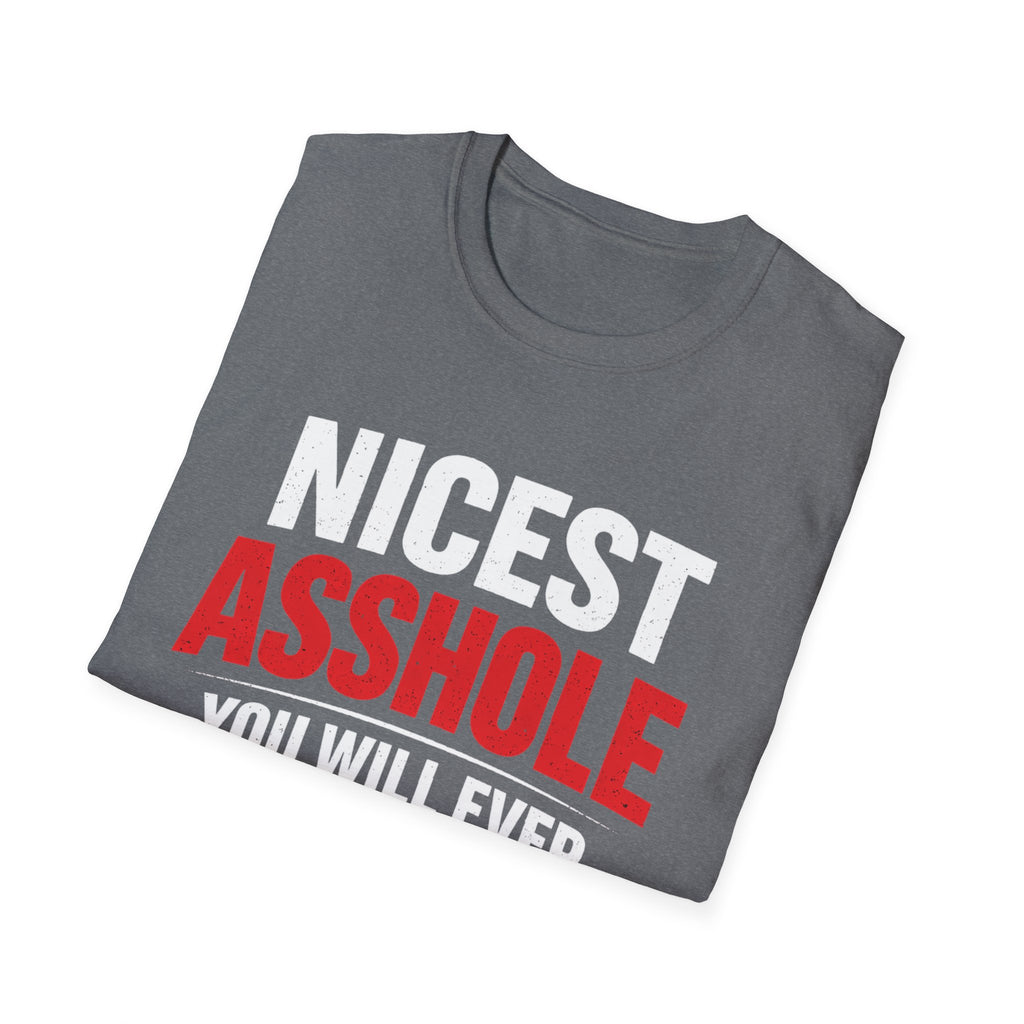Nicest ASSHOLE' Graphic T-Shirt - Bold Red Lettering
