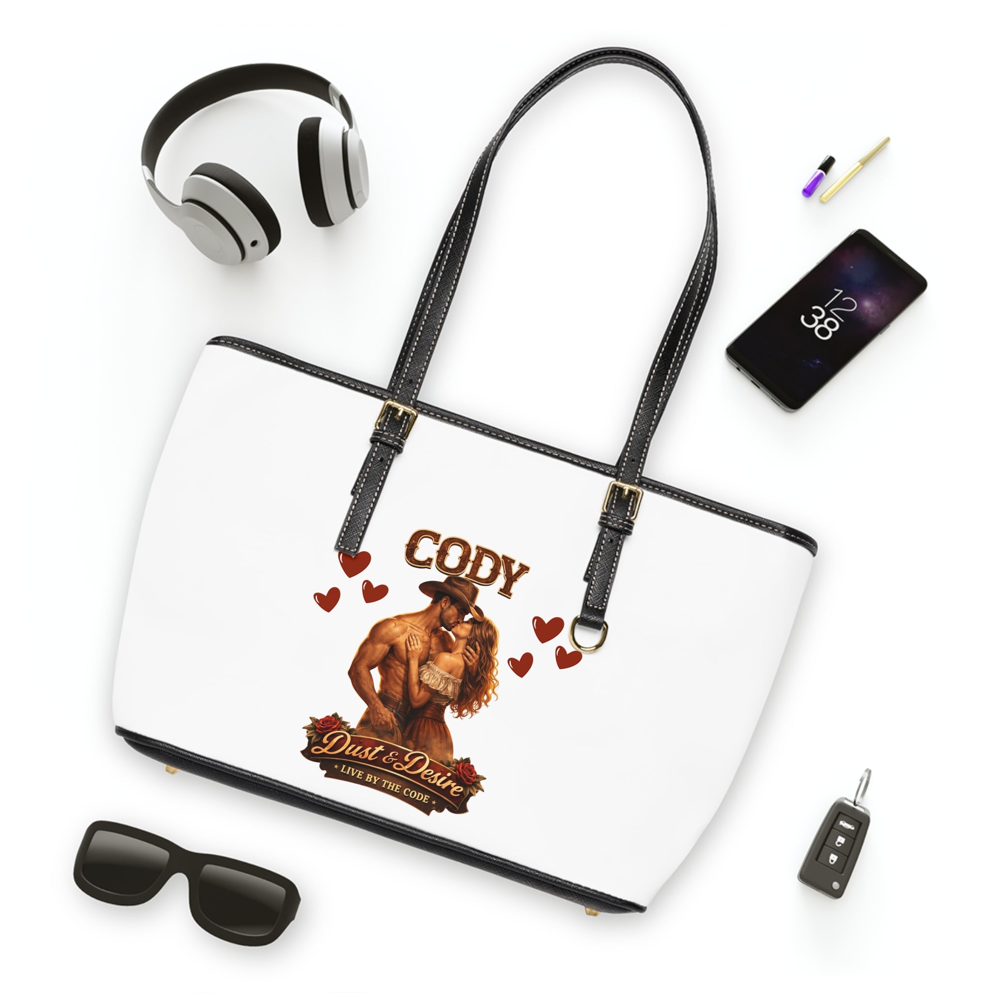 Tote Bag — Personalized 'Cody' Romantic Cowboy PU Leather Shoulder Bag  Western The Dust & Desire Collection