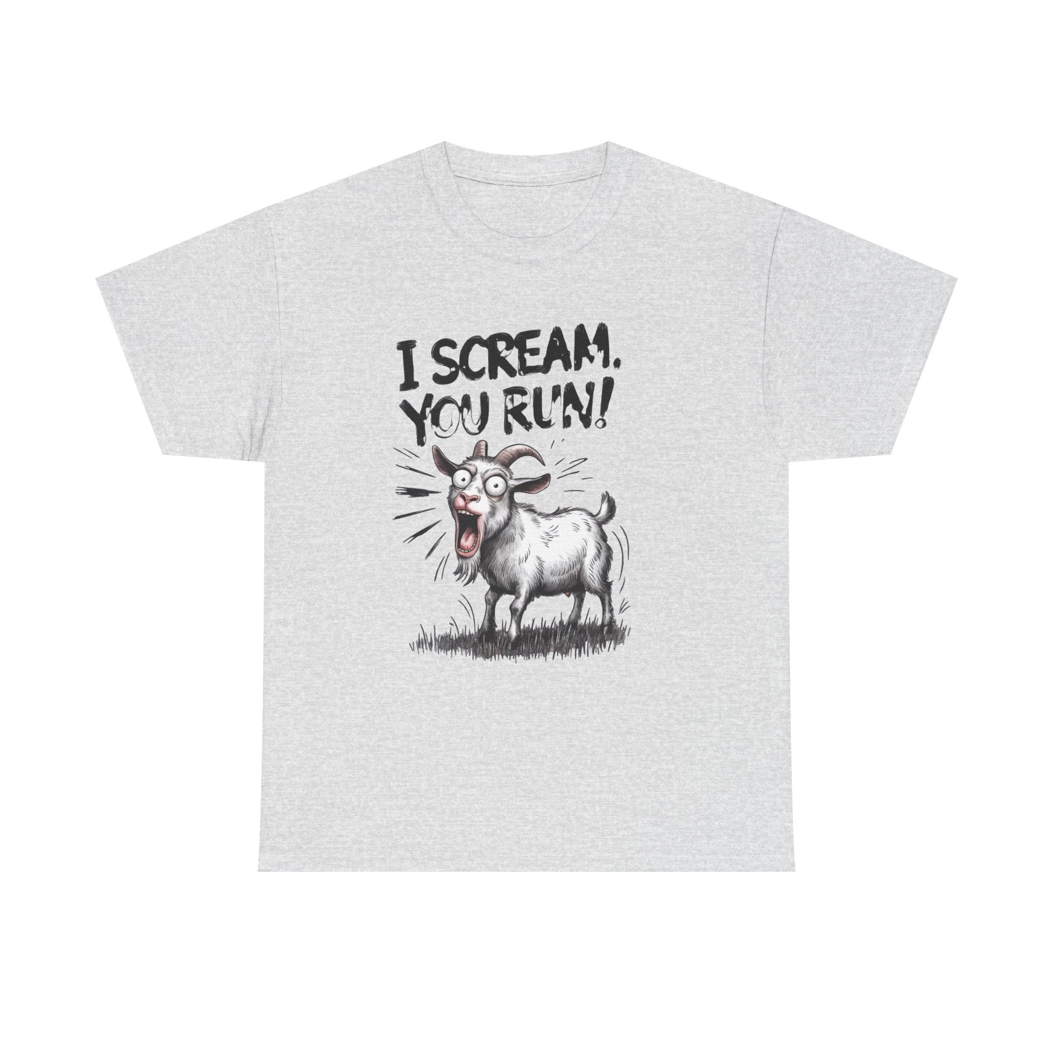 Funny 'I Scream You Run' Goat T-Shirt