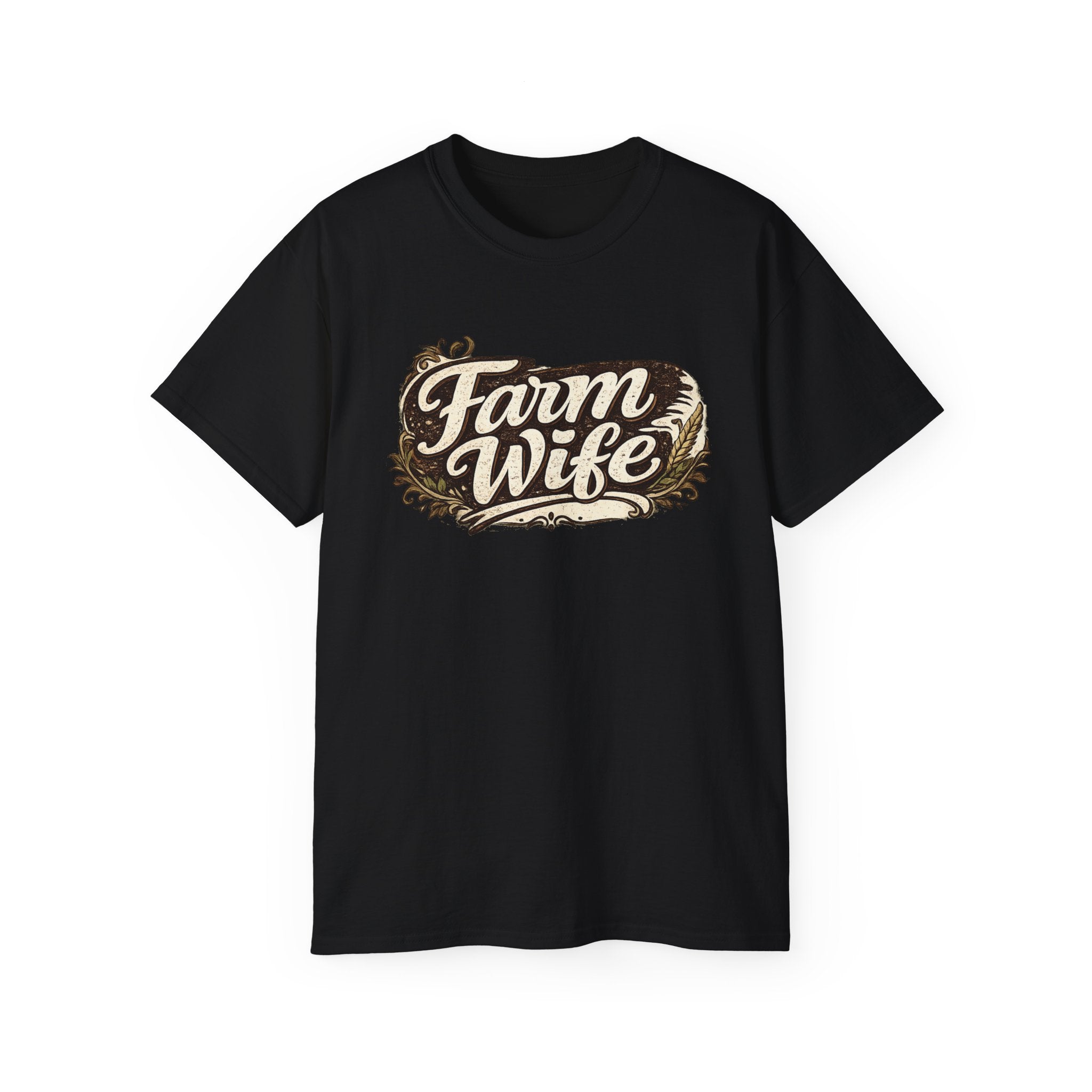 Farm Wife T-Shirt — Rustic Retro Script Tee for Women (Farm Wife)