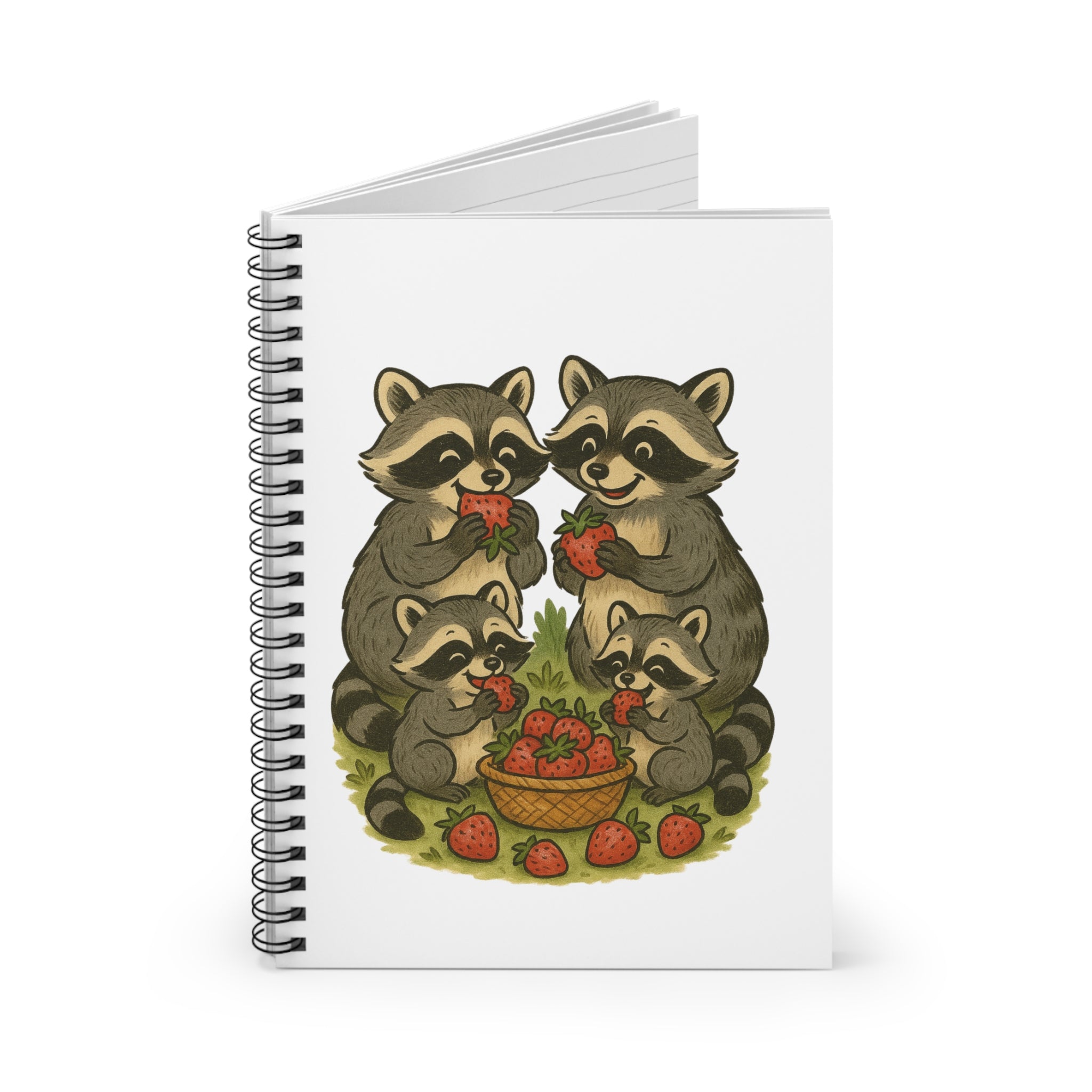 Spiral Notebook - Ruled Line  Racoons