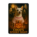 Coco's Spooky Night  Wolf Hill Ranch Chihuahua Halloween Metal Tin Sign