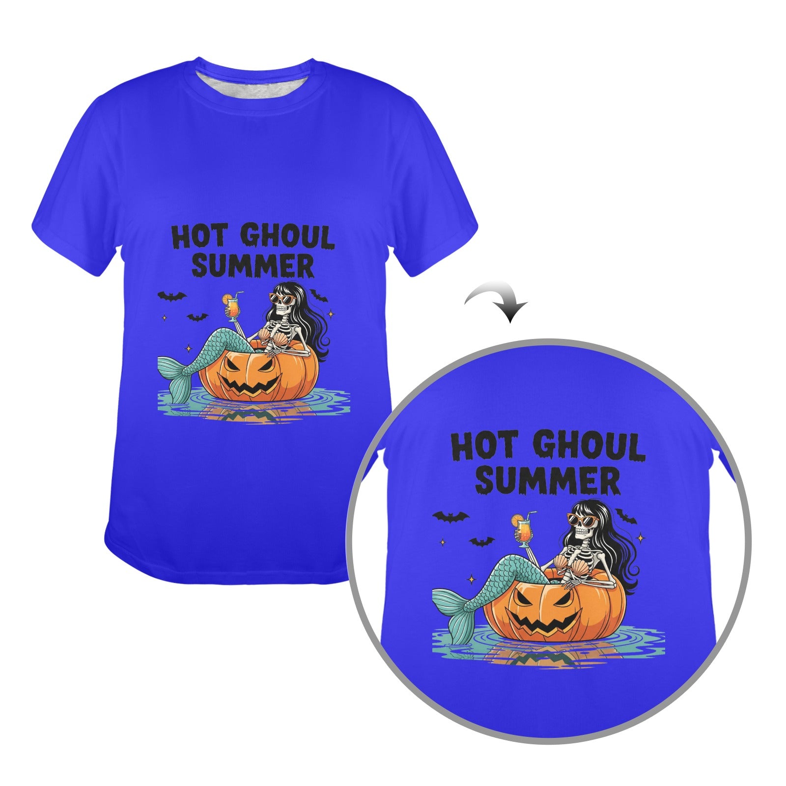 Hot Ghoul Summer Tee — Skeleton Mermaid Halloween Shirt | Wolf Hill Ranch
