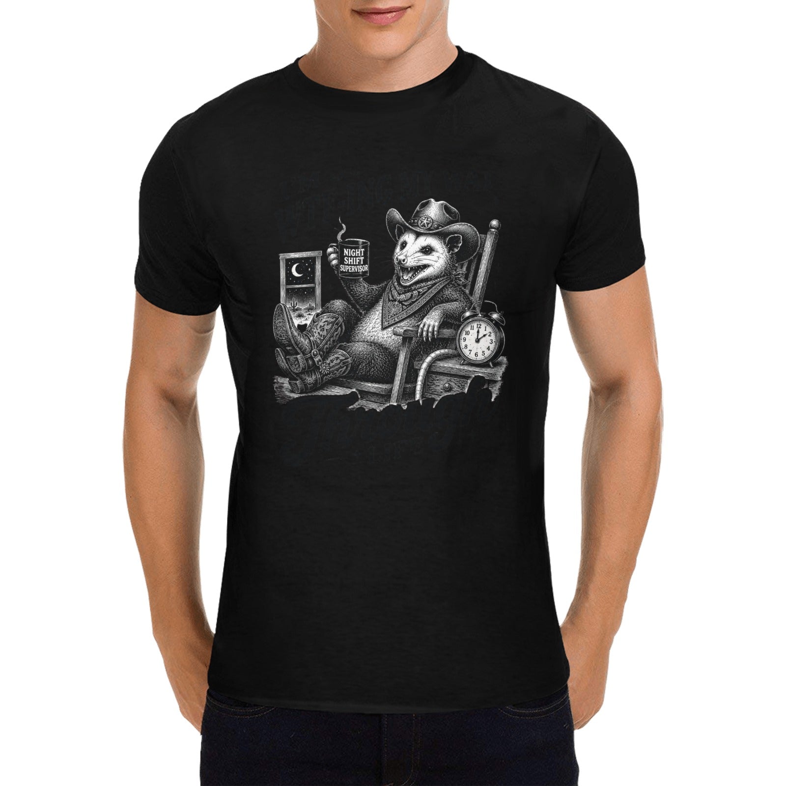 Pete of Wolf Hill Ranch  Night Shift Supervisor T-Shirt
