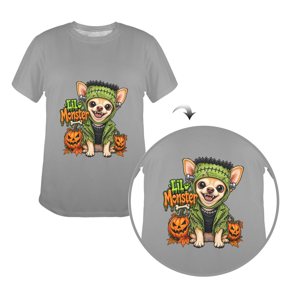 Lil Monster Chihuahua Halloween Ladies Tee   Inspired by Coco of Wolf Hill Ranch 🐾  🎃