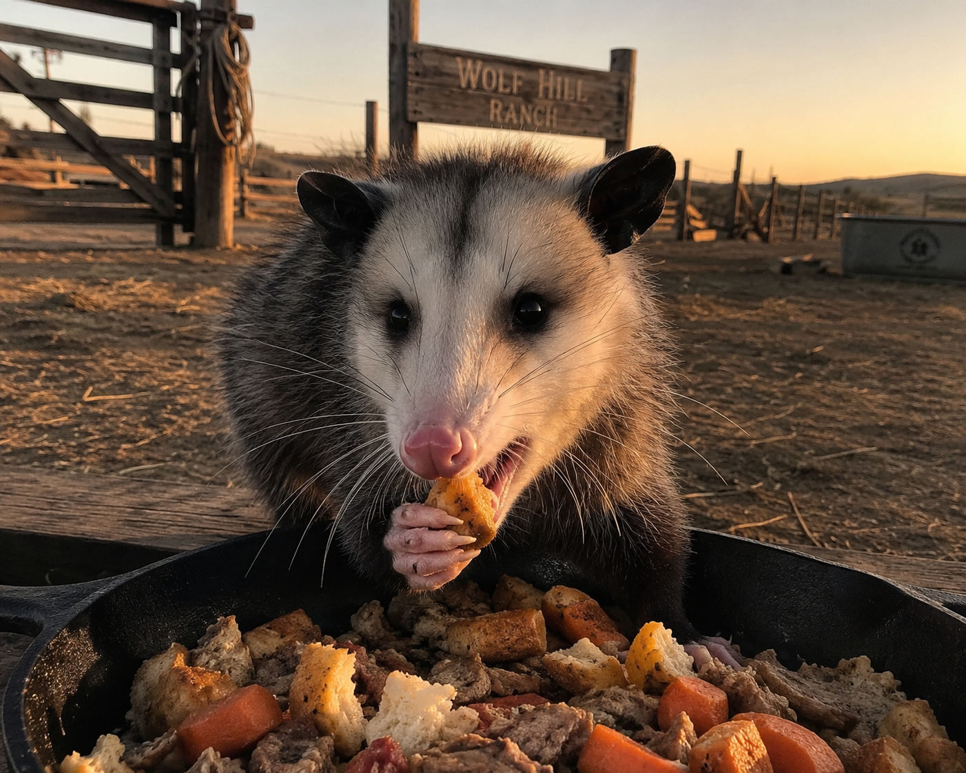Pete the Possum — Wolf Hill Ranch Tapestry 🐾