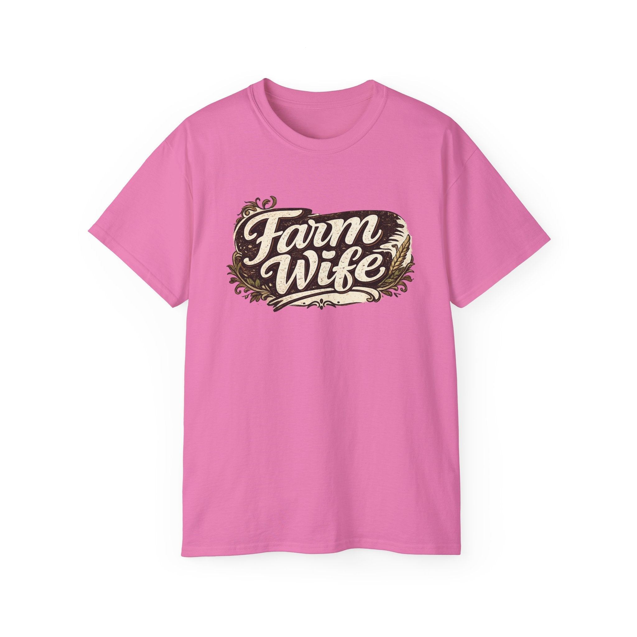 Farm Wife T-Shirt — Rustic Retro Script Tee for Women (Farm Wife)