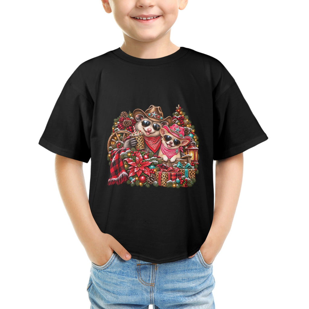Pete & Coco Christmas Youth T-Shirt – Cute Western Holiday Ranch Tee