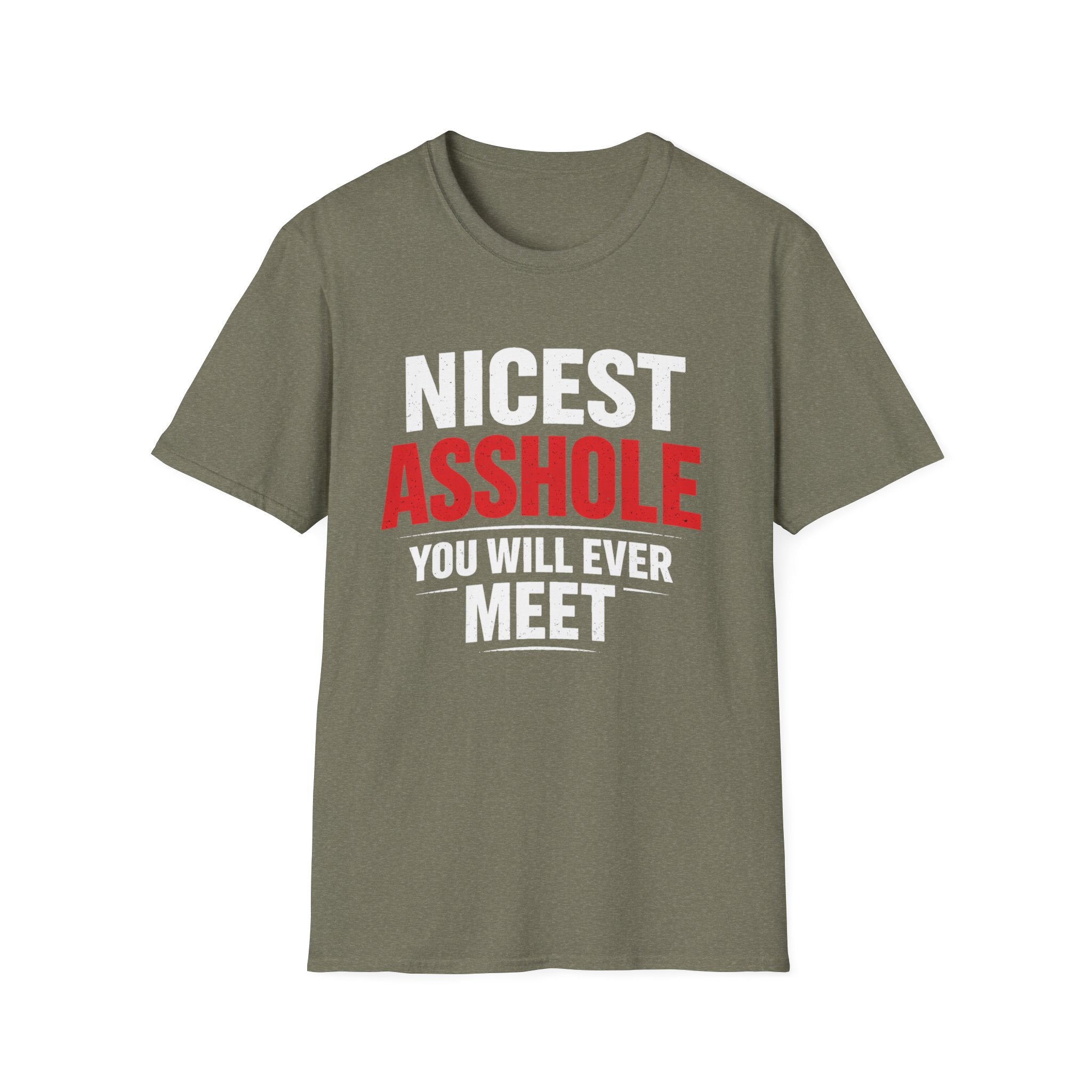 Nicest ASSHOLE' Graphic T-Shirt - Bold Red Lettering