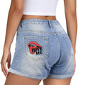 Bite Me  Women's Light-Wash Denim Shorts with Pocket