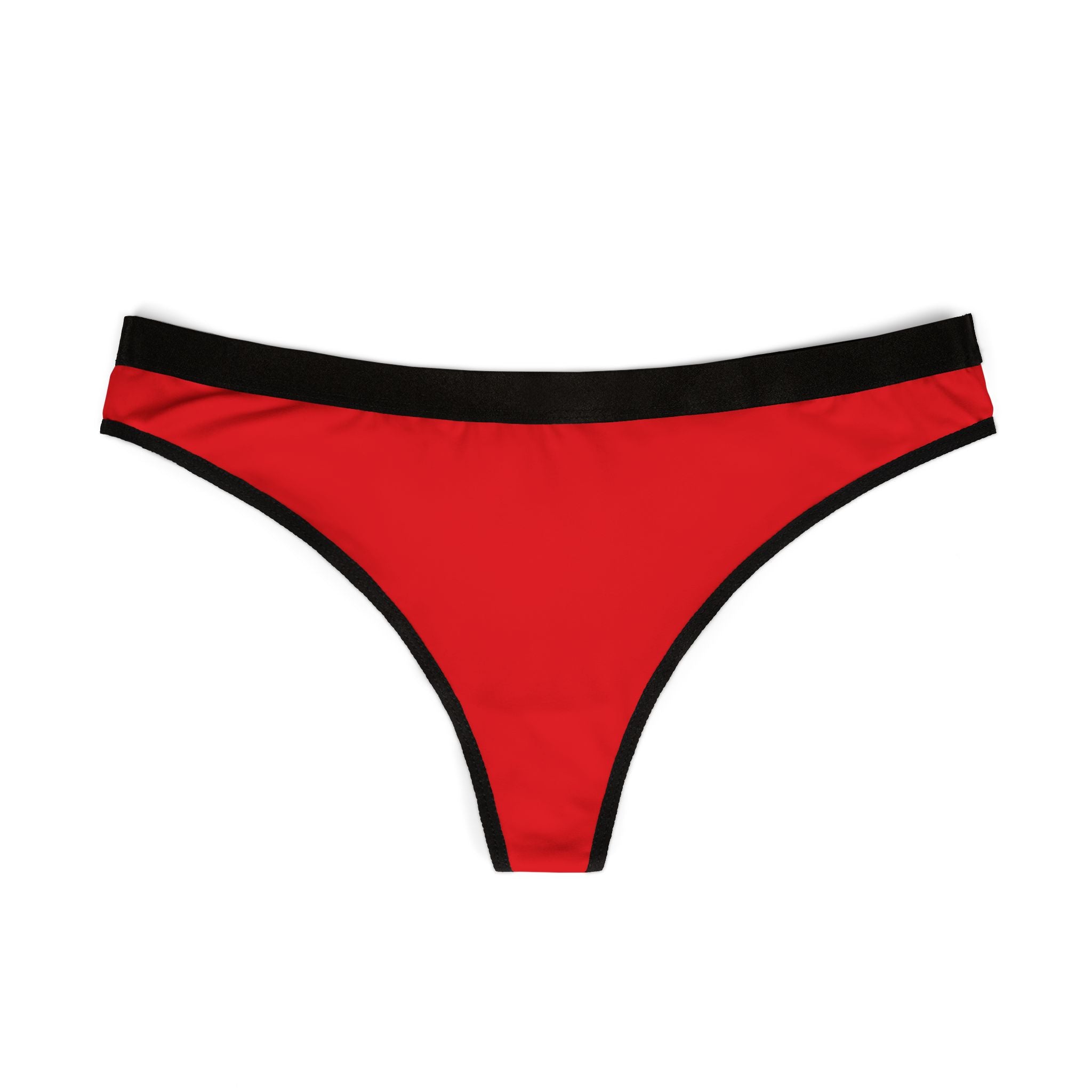 Personalized Red & Black Seam Trim Women's Thong – Comfortable Everyday Lingerie