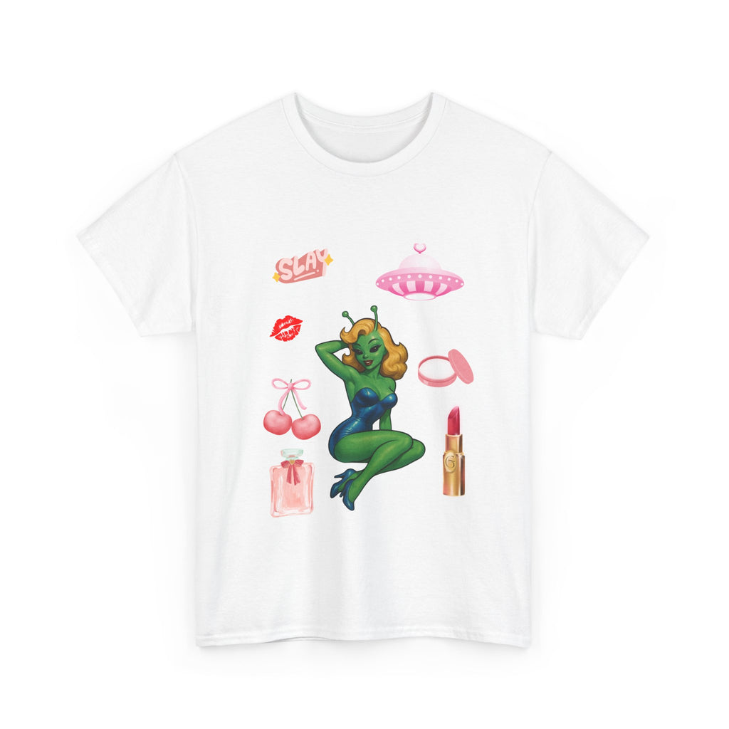 T-Shirt - Slay 1950s Alien Pin-Up Design