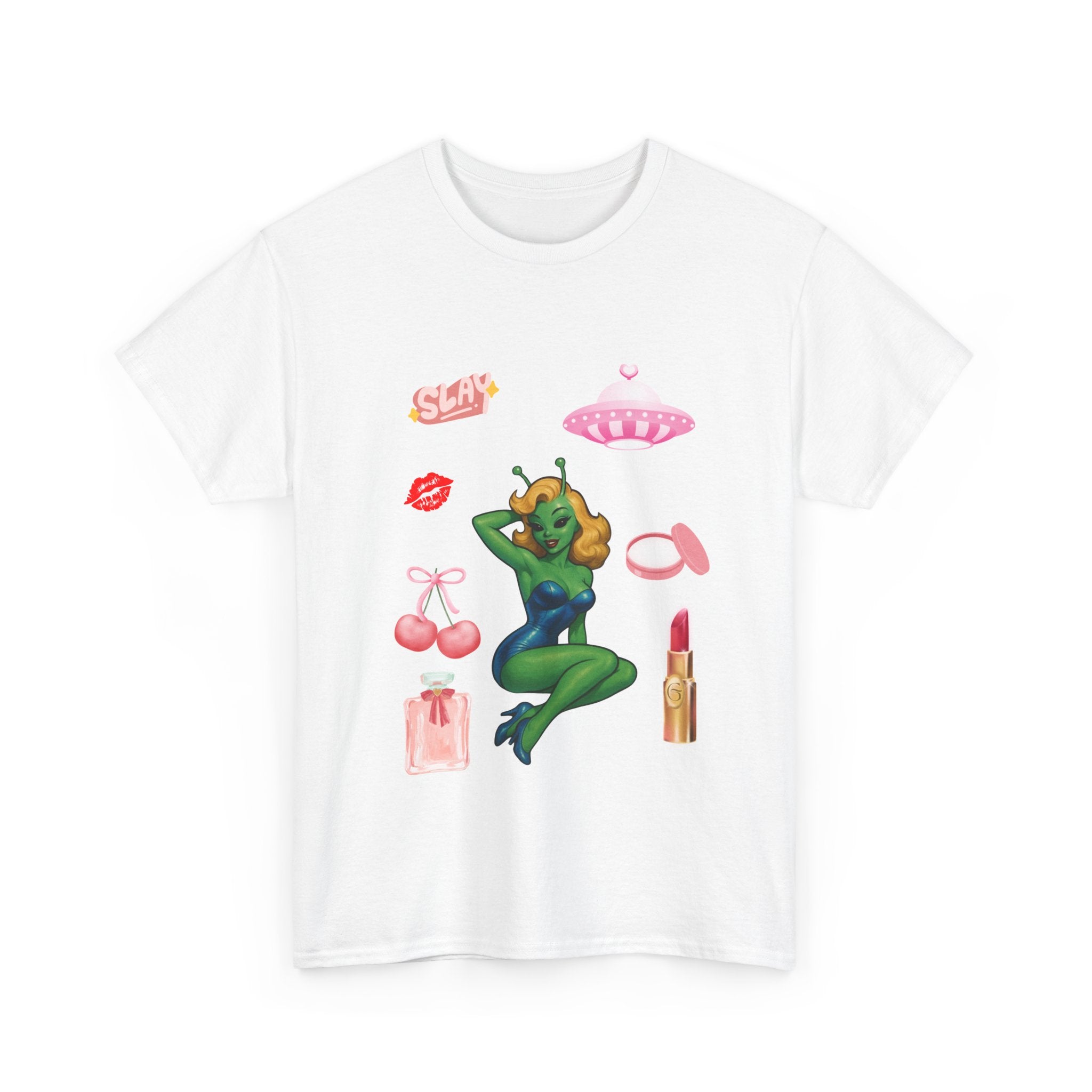 T-Shirt - Slay 1950s Alien Pin-Up Design