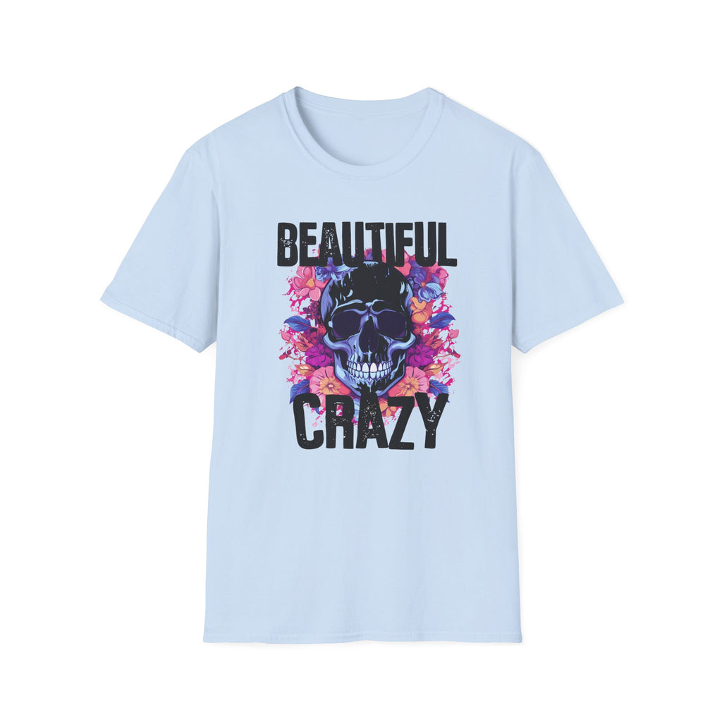 Floral Skull Graphic Tee — Beautiful Crazy Skull T-Shirt