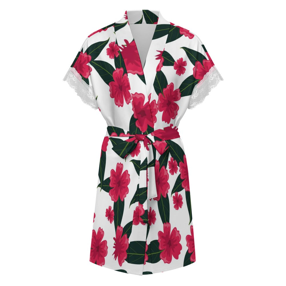 Women's Lace-Trimmed Kimono Robe Collection