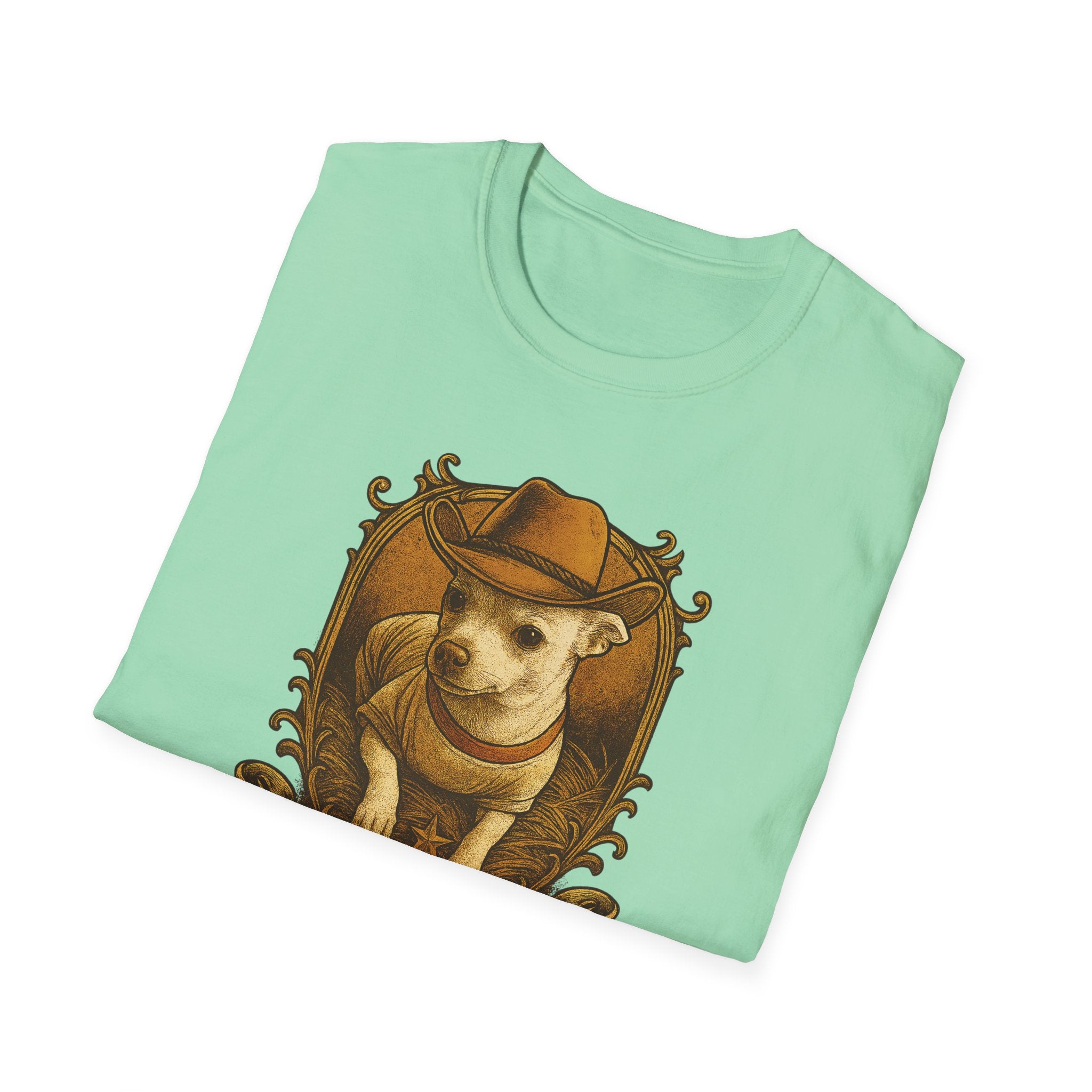 Cowgirl Baby TShirt  Cute Chihuahua Cow Dog Illustration "I Wanna Be a Cowgirl Baby     Trendy TShirt
