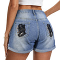 The Black Cat Mafia Denim Shorts made and ship usa