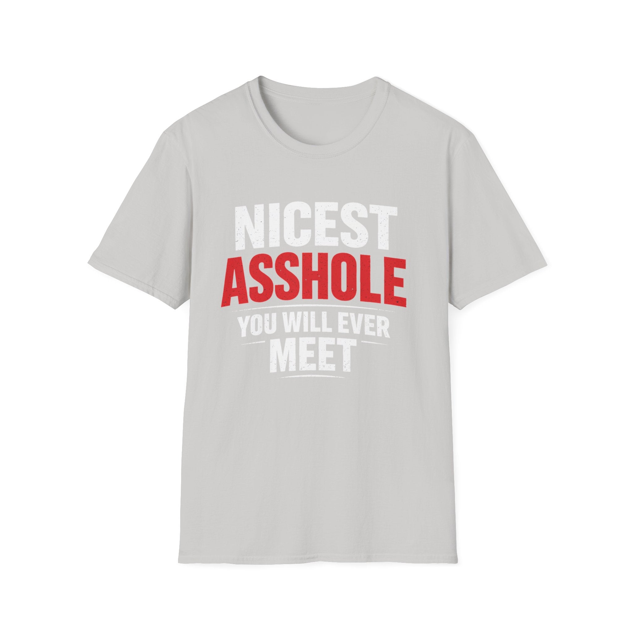 Nicest ASSHOLE' Graphic T-Shirt - Bold Red Lettering