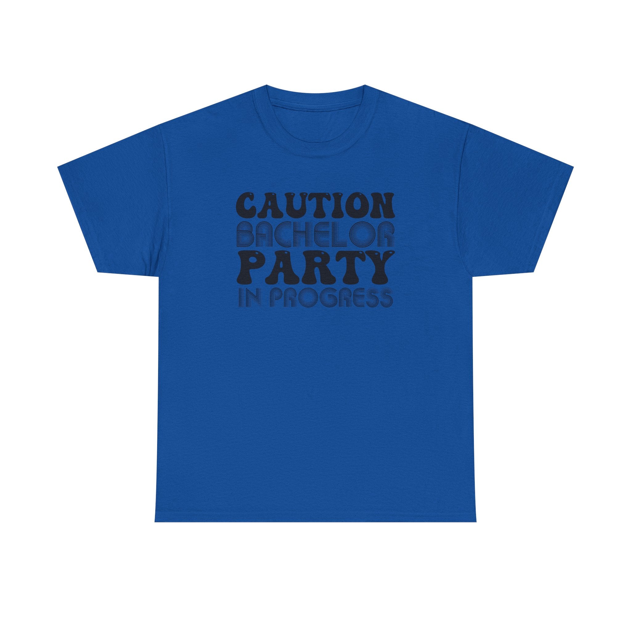 Bachelor Party T‑Shirt – "Caution: Bachelor Party in Progress" Funny Bachelorette/Bachelor Crew Tee