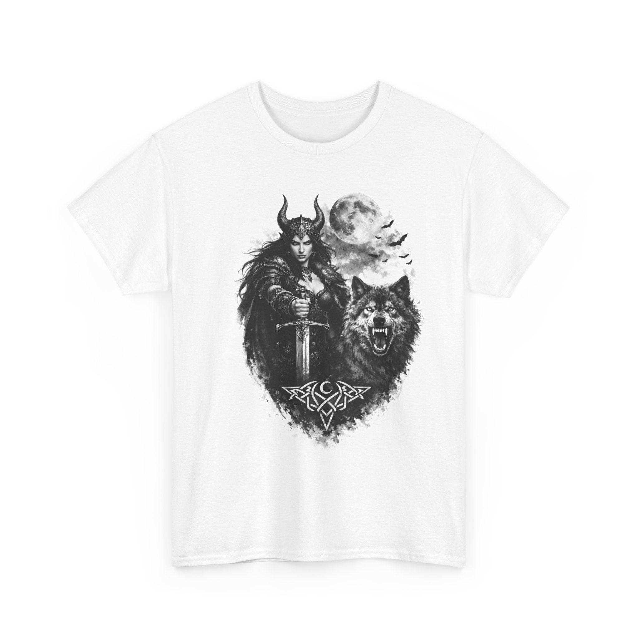 Viking Warrior & Wolf Graphic Tee — "Willow & the Wolf: Strength Wrapped in Silence"