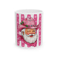 Pink Cowboy Santa Ceramic Mug — Festive Western Christmas Coffee Cup (11oz & 15oz)