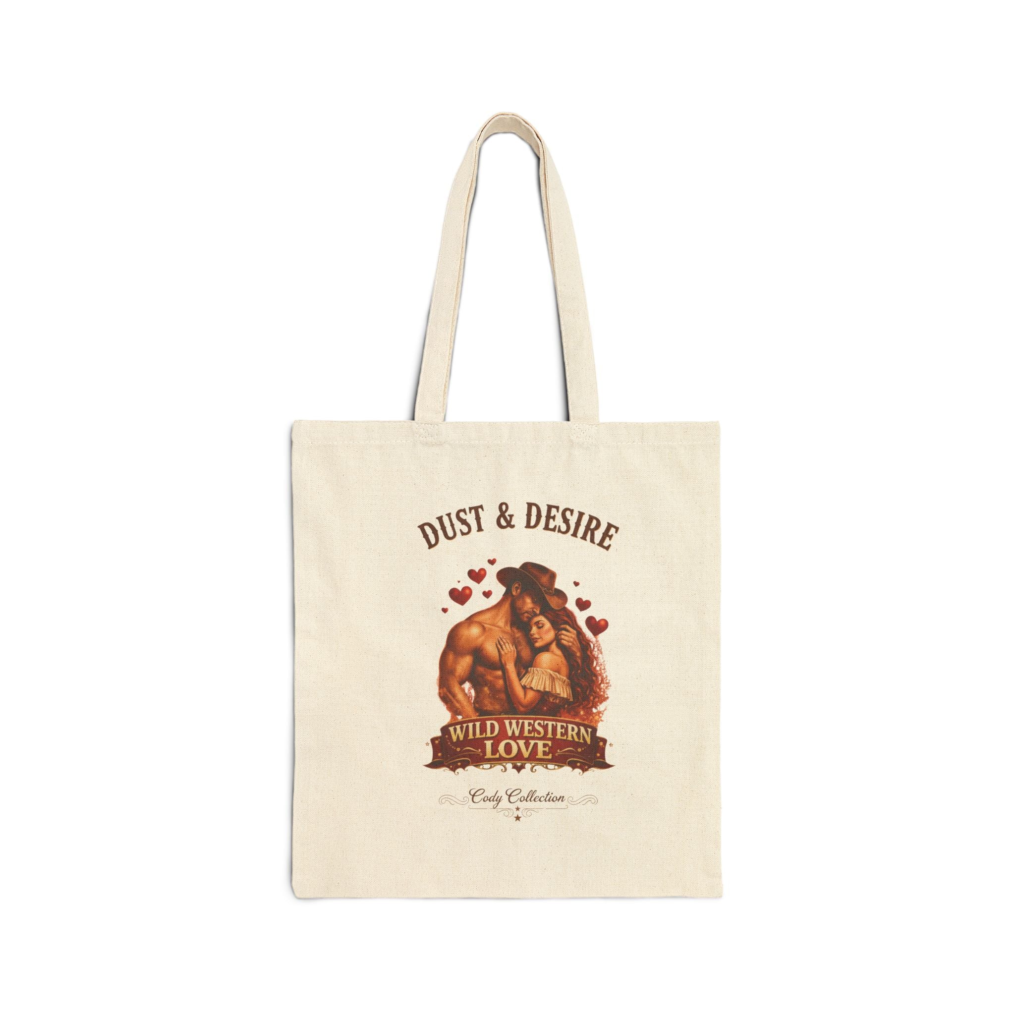 Tote Bag "Dust & Desire: Wild Western Love" Cotton Canvas Tote