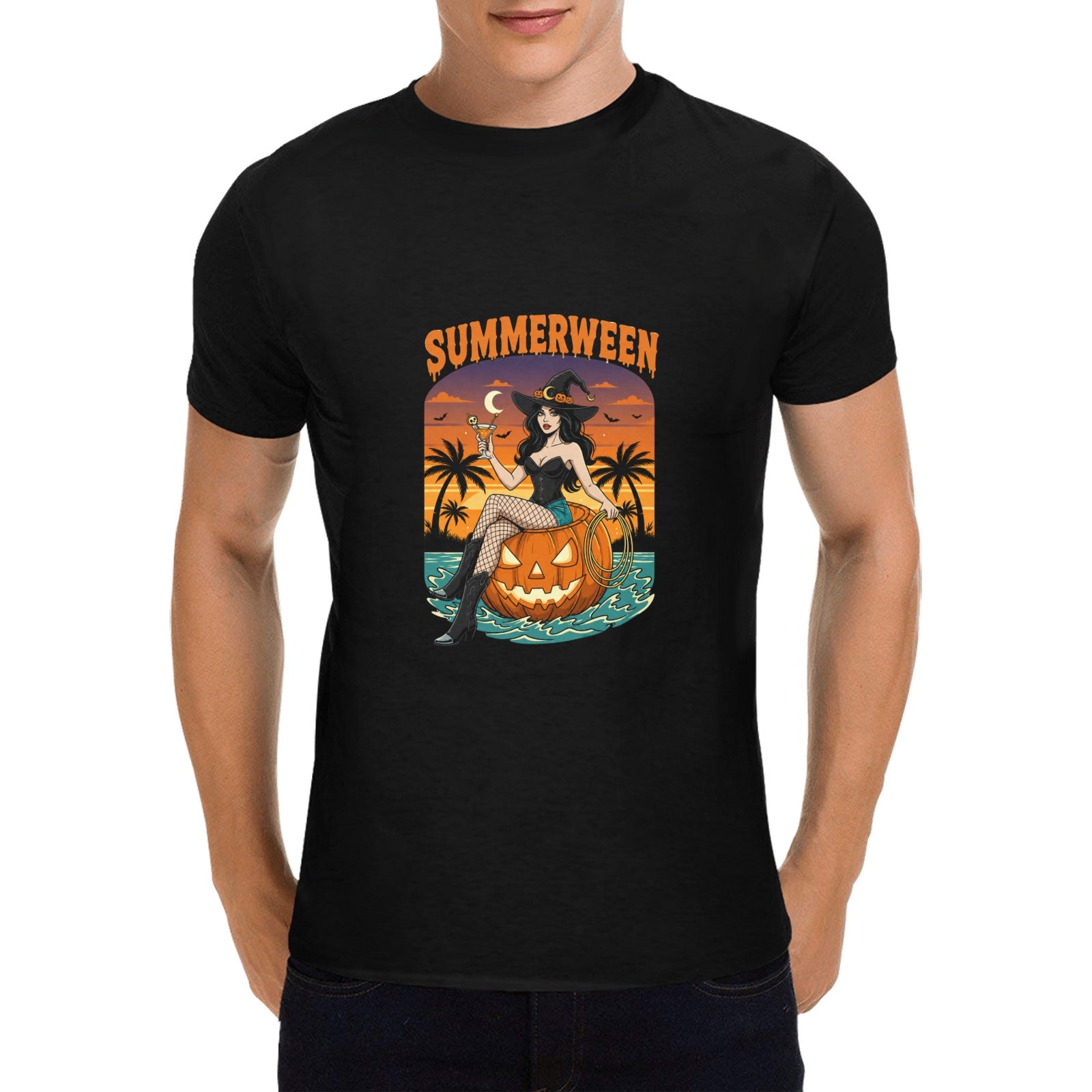 Summerween Tee — Witch Cowgirl Halloween Beach Shirt | Wolf Hill Ranch