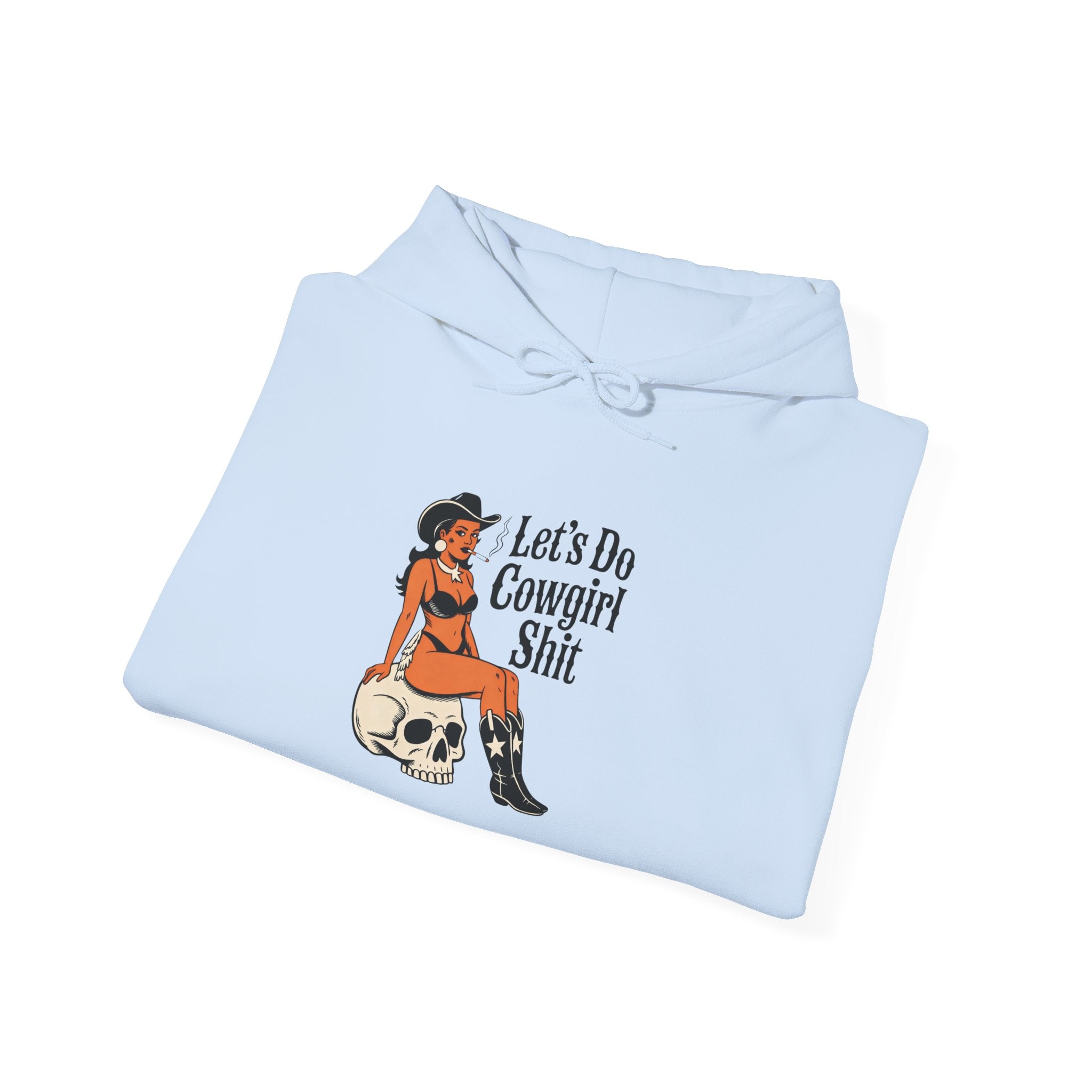 Cowgirl Skull Hoodie - "Let's Do Cowgirl Shit" Retro Western Graphic Sweatshirt trendy