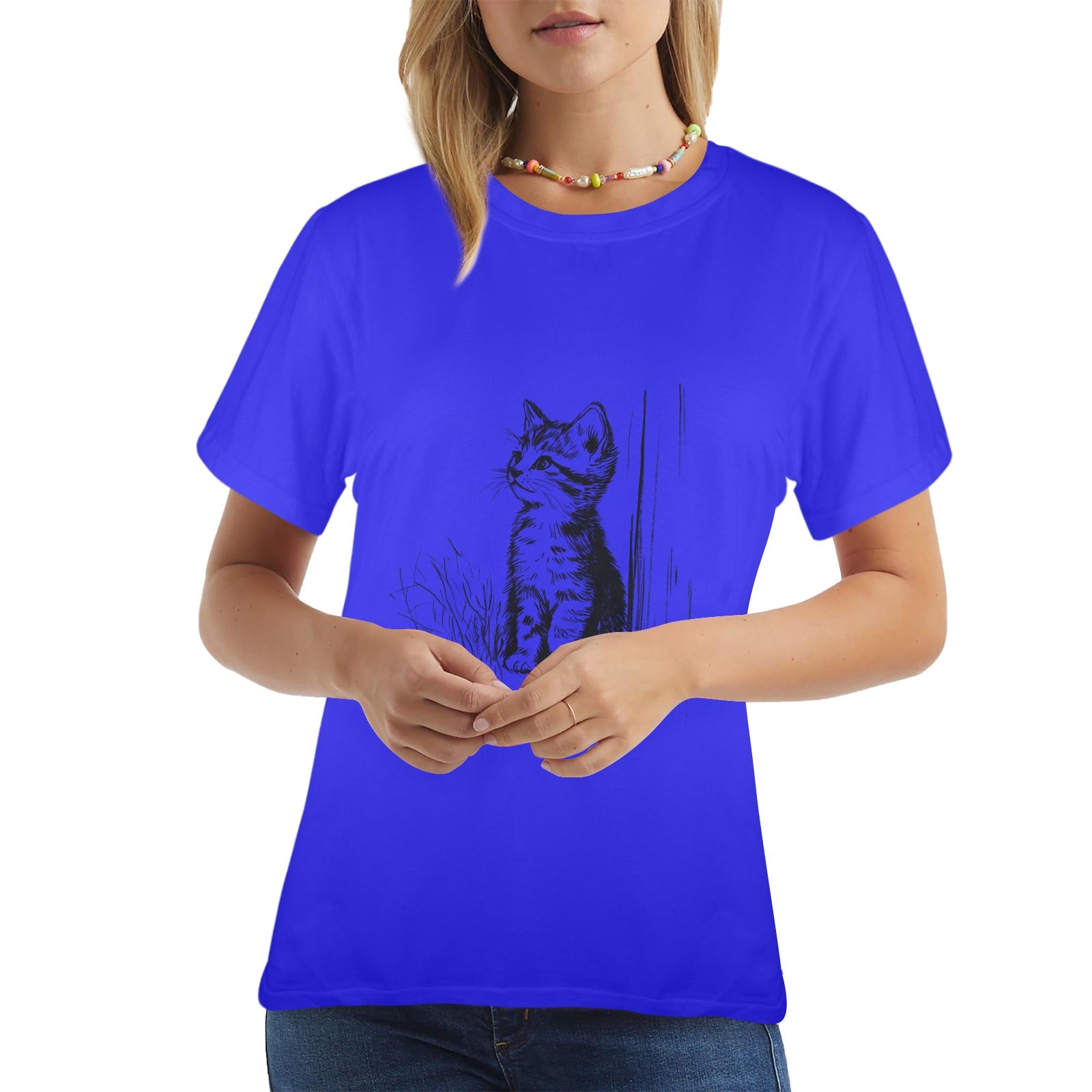 Curious Kitten Sketch Tee — Made in USA
