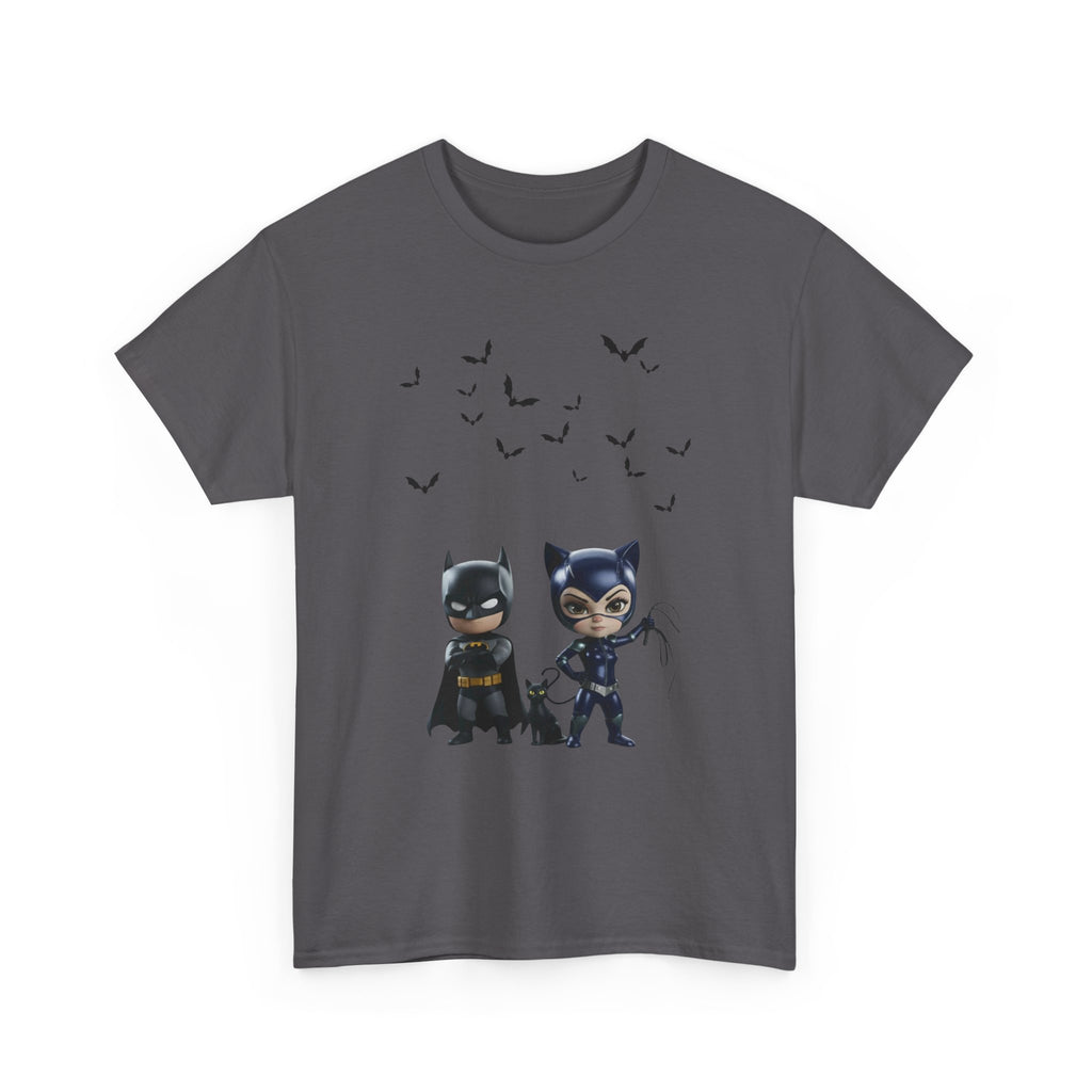 Superhero Adventure T-Shirt — Comic Style with 'Black Cat' Sidekick