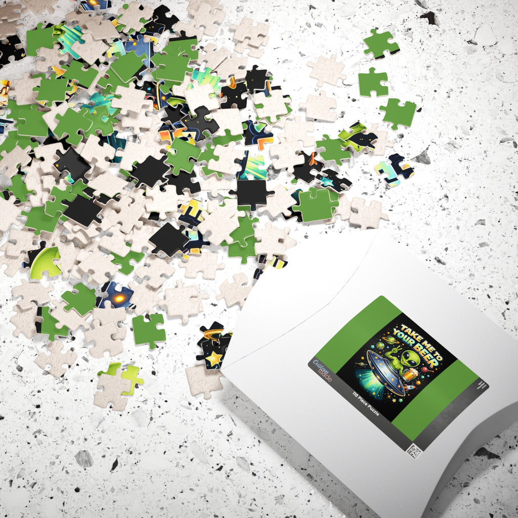 Alien Beer Puzzle — "Take Me To Your Beer" Funny Space Jigsaw (110–1014 pcs)
