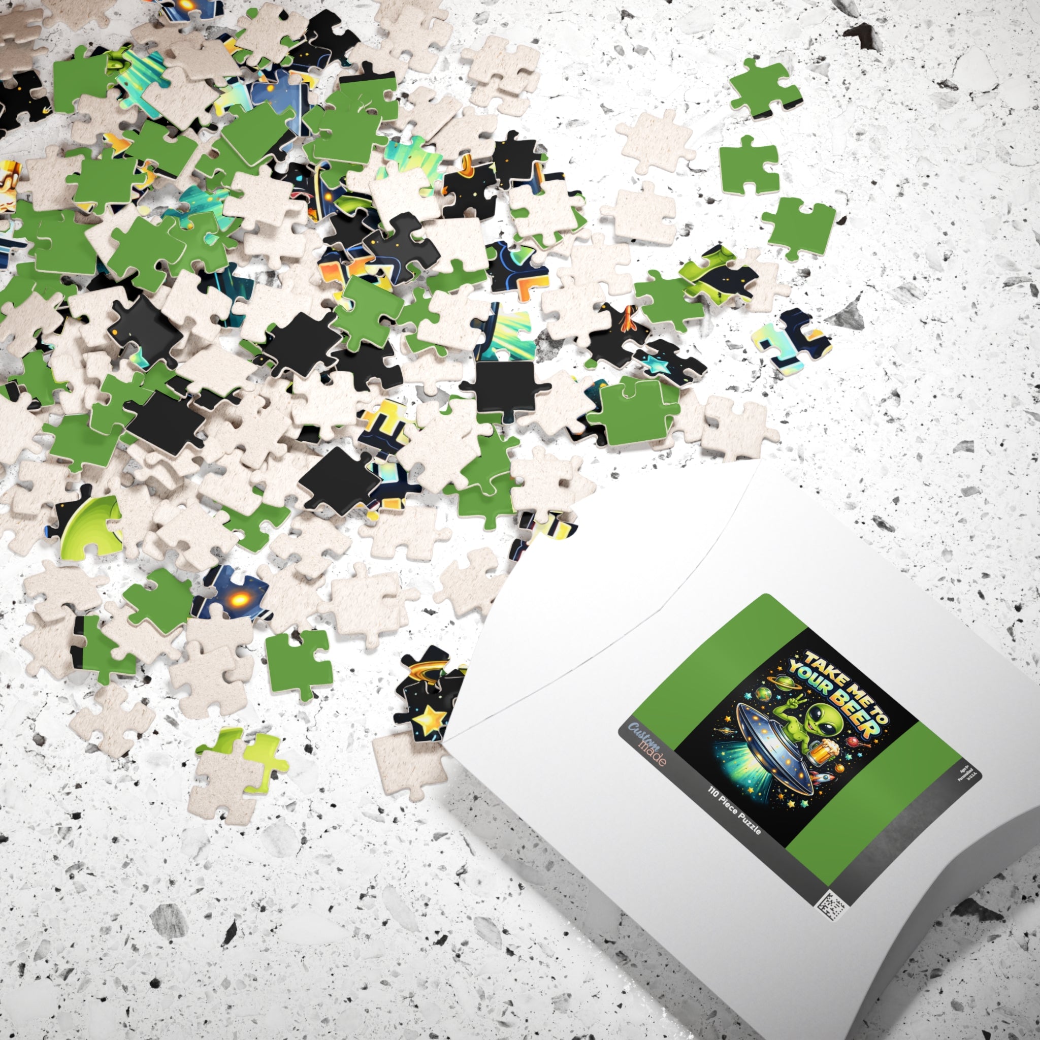 Alien Beer Puzzle — "Take Me To Your Beer" Funny Space Jigsaw (110–1014 pcs)