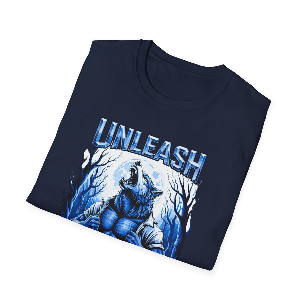 Unleash The Beast Werewolf T-Shirt — Blue Graphic Tee