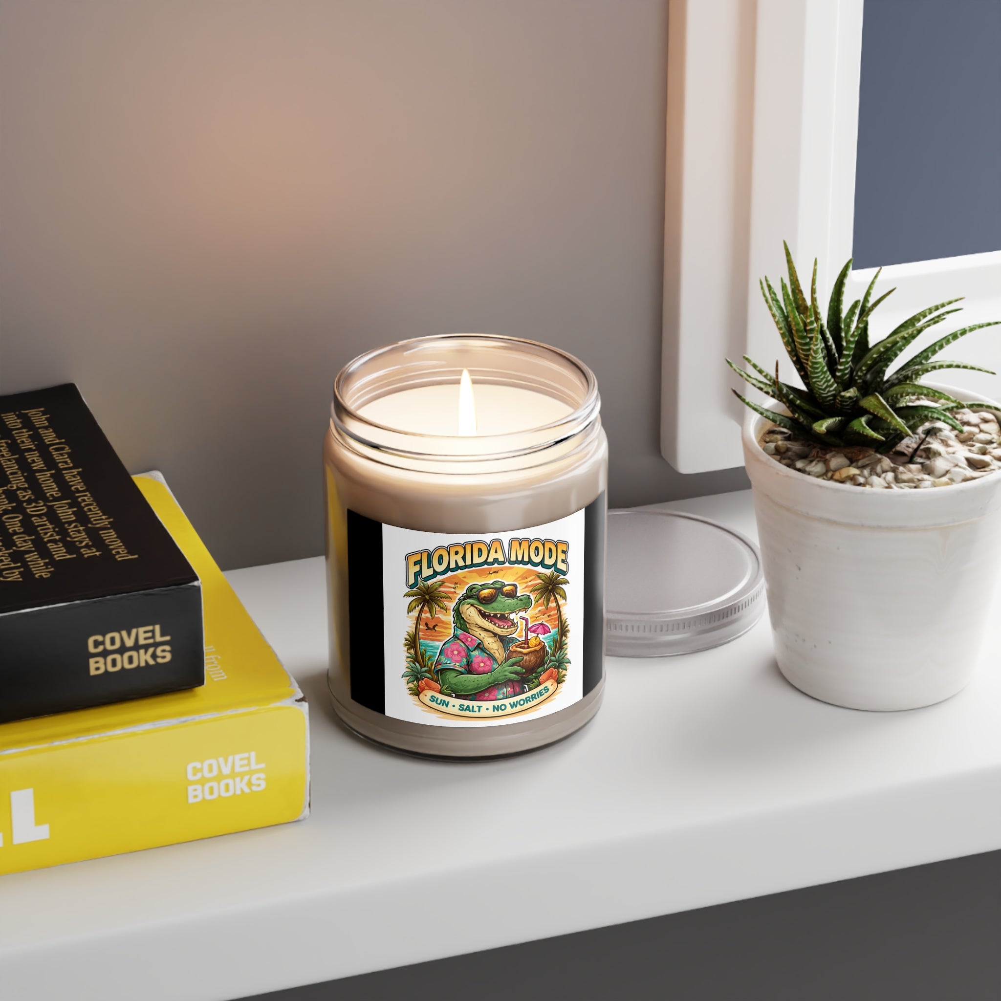 Florida Mode Scented Soy Candle — 9oz "Sun • Salt • No Worries" Jar