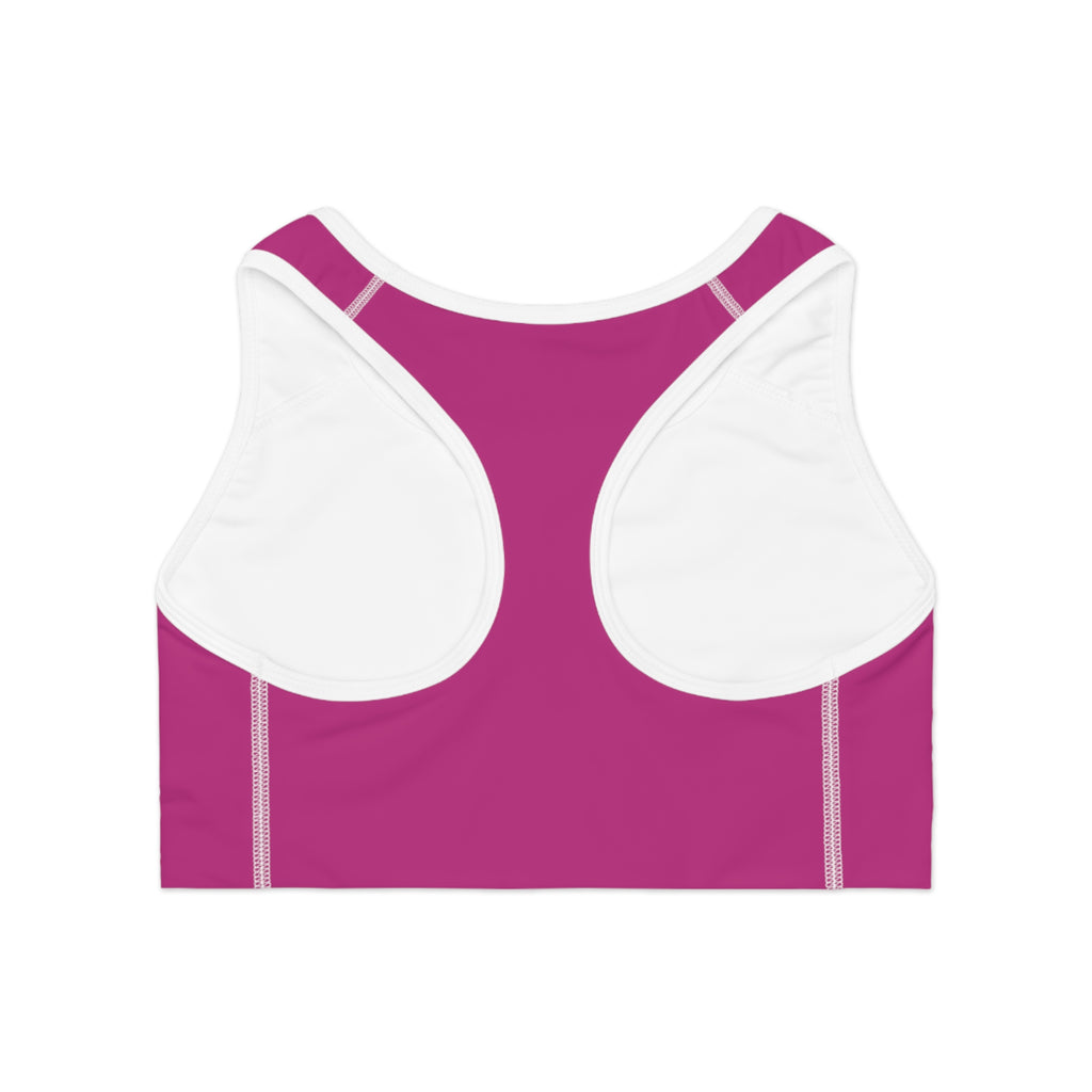 Spoiled Pink Sports Bra — Cute Glitter Script Activewear