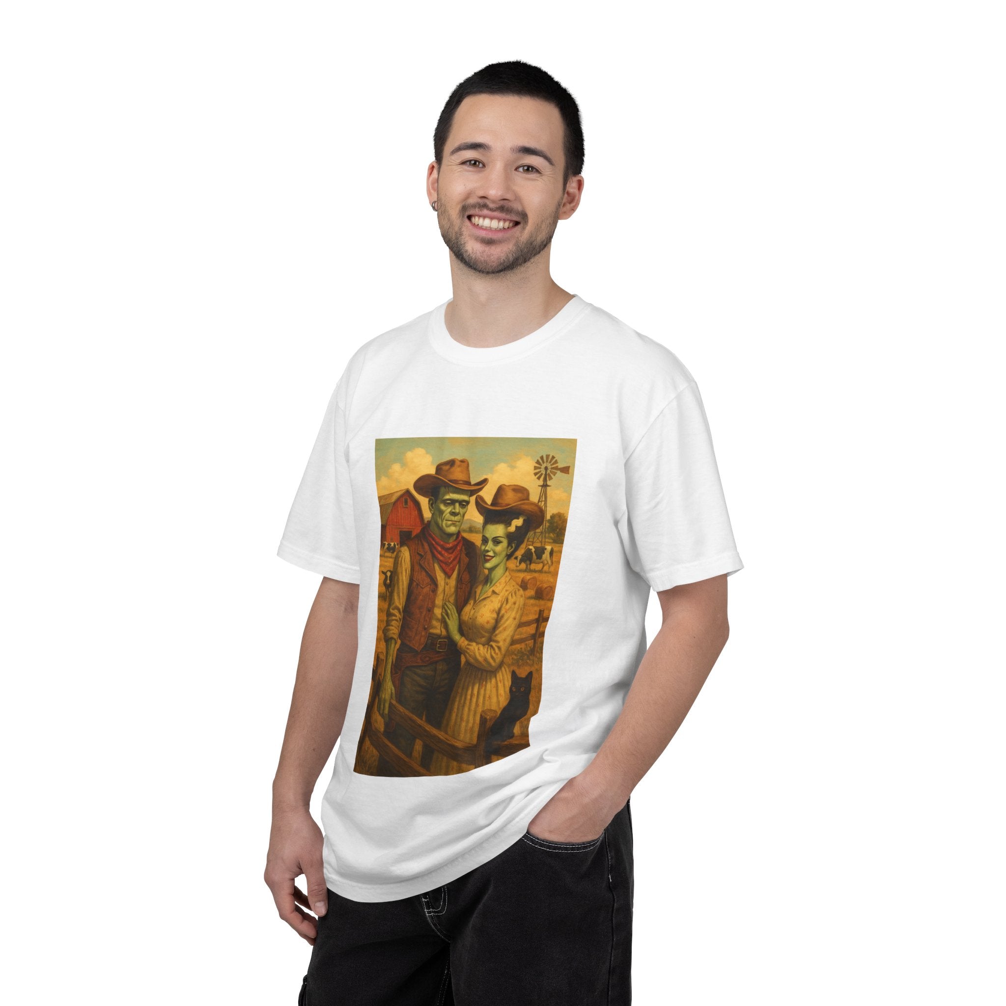 Zombie Couple Graphic Tee, Unisex Garment-Dyed T-shirt, Halloween Shirt, Vintage Style T-shirt, Gift for Horror Lovers, Fun Tee