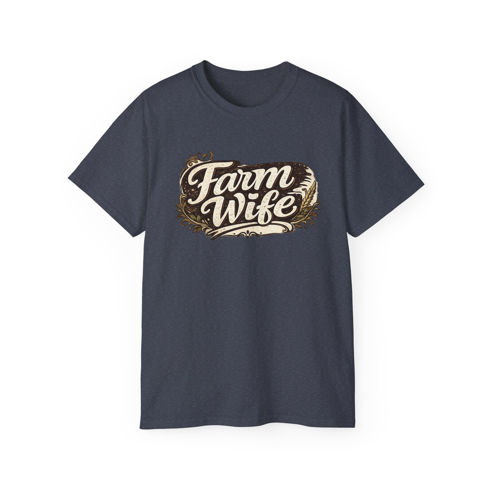 Farm Wife T-Shirt — Rustic Retro Script Tee for Women (Farm Wife)