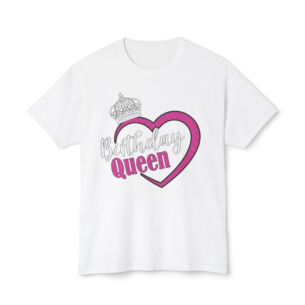Birthday Queen T-Shirt — Pink Heart & Crown Birthday Tee