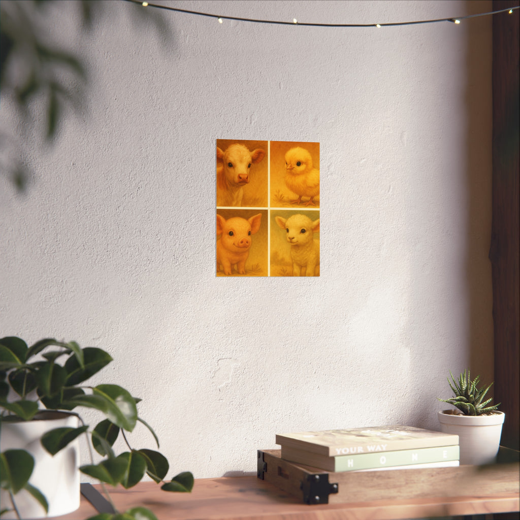 Poster Farm Animals for Nursery or Farm Love